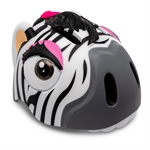 Crazy Safety Zebra med Led-Lykt. Hvit Zebra sykkelhjelm